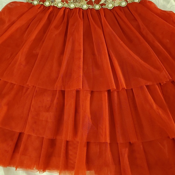 Nanette Lepore Dress Red and Gold Holiday Special Occasion (GIRLS) Size 16 - Picture 4 of 8